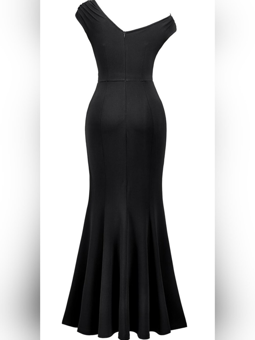 Black One Shoulder Ruched High Slit Formal Maxi Dress NWT – Size Large 10/12 - Picture 6 of 6